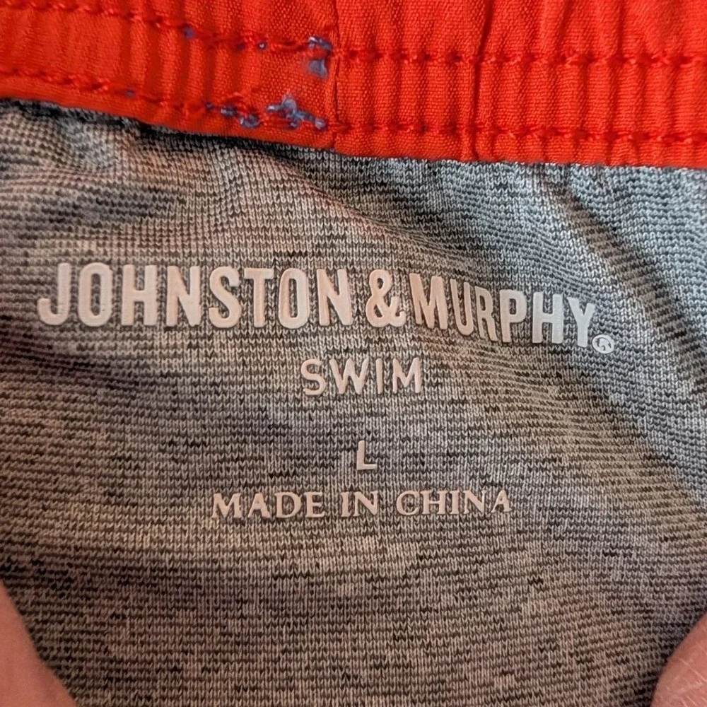 Johnston & Murphy Swim Trunks Mens Large Blue Pineapple Print Tropical Resort‎